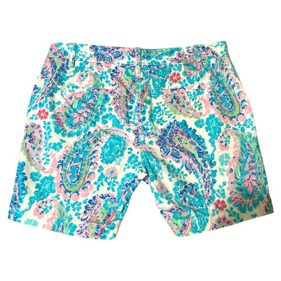 🔥SALE🔥Talbots Girlfriend Fresno Paisley Chino Shorts SZ 4P - Picture 3 of 7